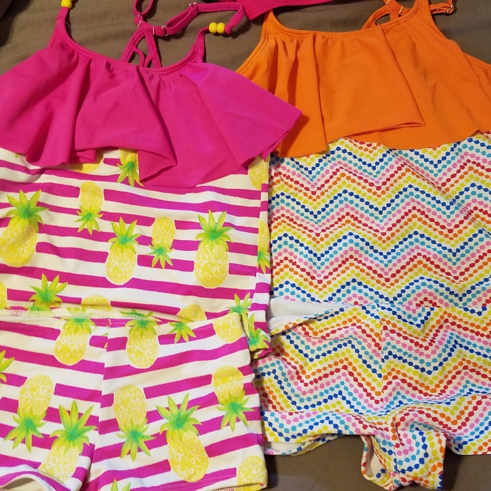 Girls Lands End 2 peice Bathing suits